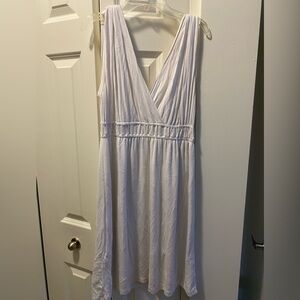 Ann Taylor Loft White v-neck flowy dress
